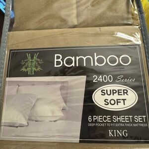 Luxury Bamboo 2400 Series King Sheet Set Super Soft 6-piece Bedding